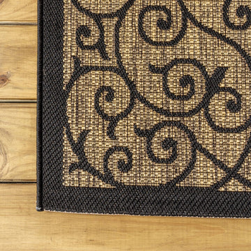 Madrid Vintage Filigree Textured Weave Indoor/outdoor Area Rug